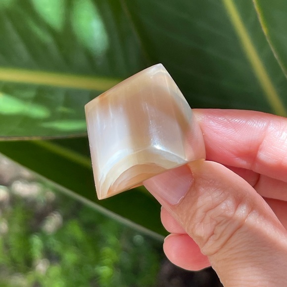 Carved natural horn ring - Picture 2 of 9